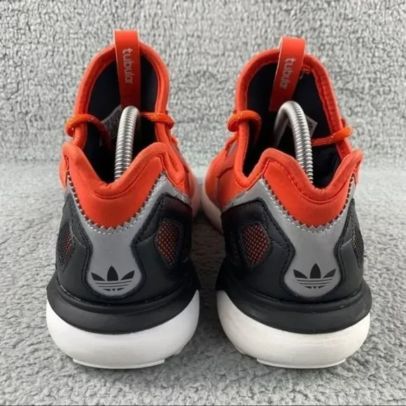 ADIDAS ORIGINALS TUBULAR Shoes Runner Orange Black Sneakers Mens 9 Lace‎ Up
