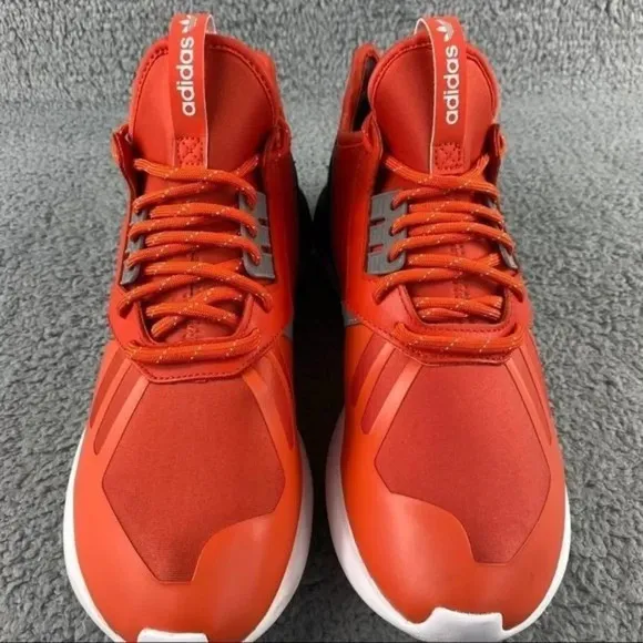 ADIDAS ORIGINALS TUBULAR Shoes Runner Orange Black Sneakers Mens 9 Lace‎ Up