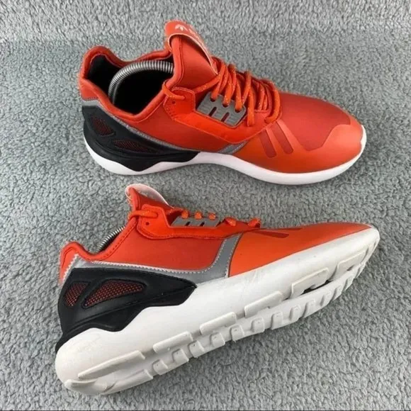 ADIDAS ORIGINALS TUBULAR Shoes Runner Orange Black Sneakers Mens 9 Lace‎ Up