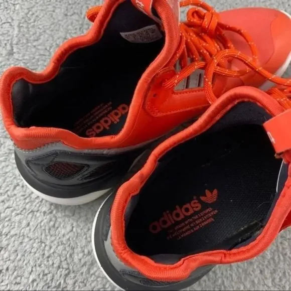 ADIDAS ORIGINALS TUBULAR Shoes Runner Orange Black Sneakers Mens 9 Lace‎ Up