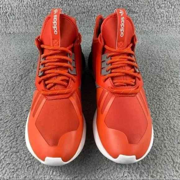 ADIDAS ORIGINALS TUBULAR Shoes Runner Orange Black Sneakers Mens 9 Lace‎ Up