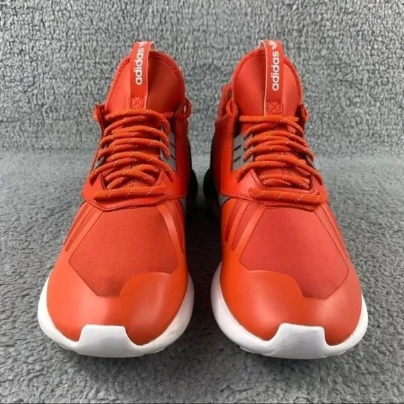 ADIDAS ORIGINALS TUBULAR Shoes Runner Orange Black Sneakers Mens 9 Lace‎ Up