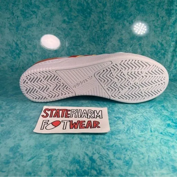 Adidas Tyshawn Low White Orange Men’s Suede Cushioned Skate Shoes Sneakers