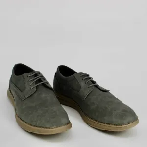 Adolfo Gianluca Plain Toe Casual Oxford Shoes Men’s Size 9 Grey Faux Leather NEW
