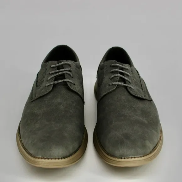 Adolfo Gianluca Plain Toe Casual Oxford Shoes Size 11 Grey Faux Leather NEW