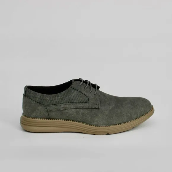 Adolfo Gianluca Plain Toe Casual Oxford Shoes Size 11.5 Grey Faux Leather NEW