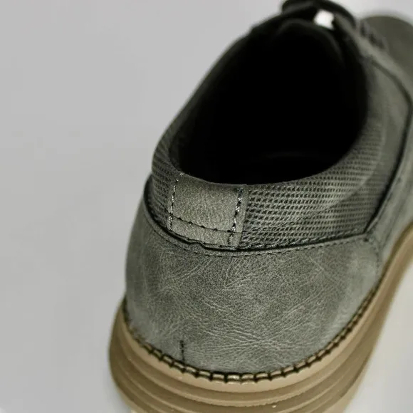 Adolfo Gianluca Plain Toe Casual Oxford Shoes Size 11.5 Grey Faux Leather NEW