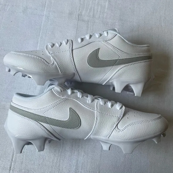 Air Jordan 1 Low TD Football Cleats White Grey Fog Size 11 FJ6245-101