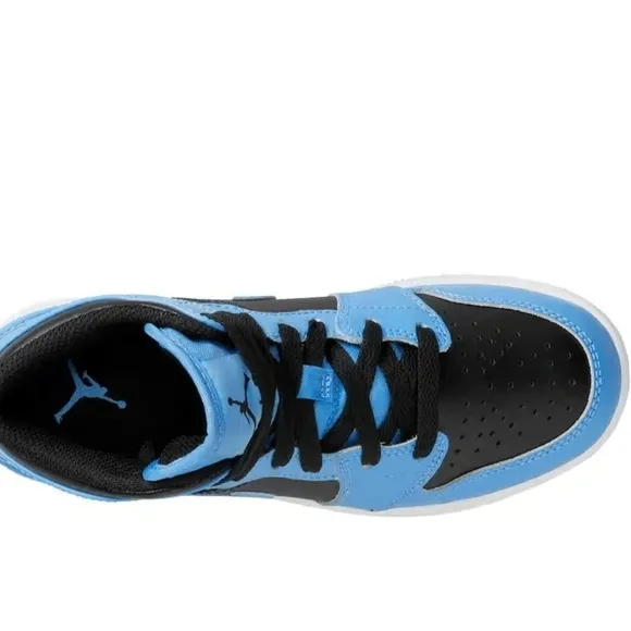 AIR JORDAN 1 MID GS UNIVERSITY BLUE BLACK DQ8423-401 SNEAKER SHOES size 10