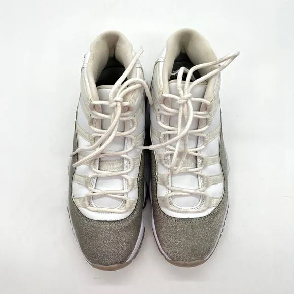 AIR JORDAN 11 Shoes Womens Vast Grey High White Silver Metallic Leather Sneaker