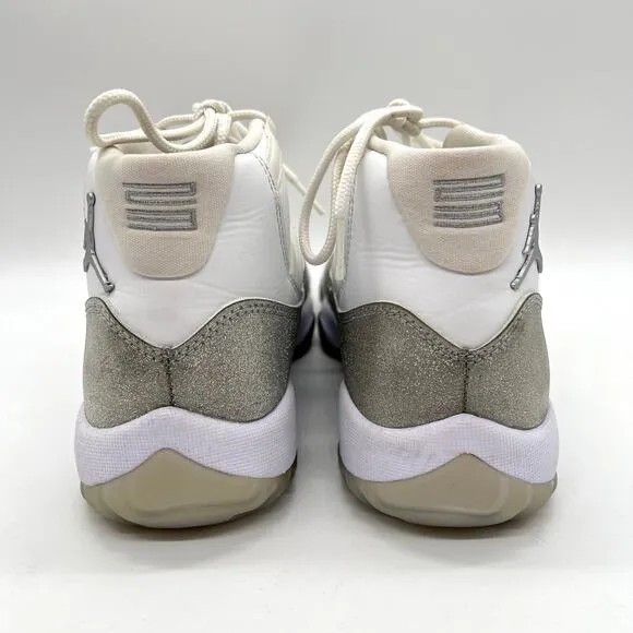 AIR JORDAN 11 Shoes Womens Vast Grey High White Silver Metallic Leather Sneaker