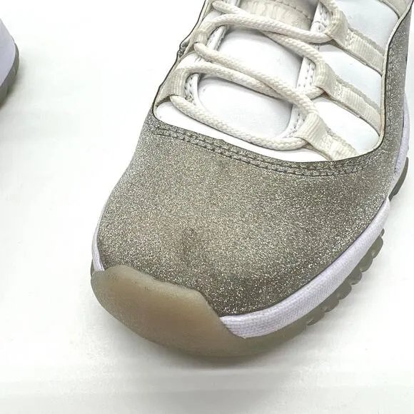 AIR JORDAN 11 Shoes Womens Vast Grey High White Silver Metallic Leather Sneaker