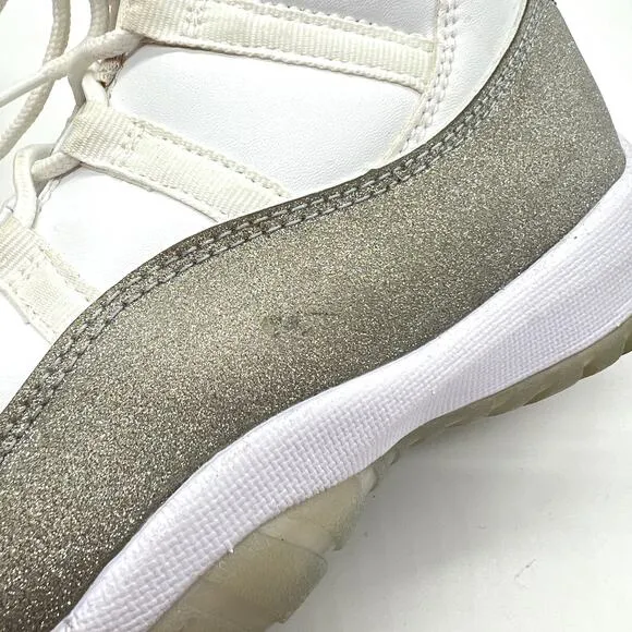AIR JORDAN 11 Shoes Womens Vast Grey High White Silver Metallic Leather Sneaker