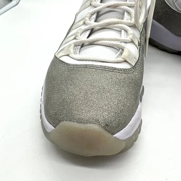AIR JORDAN 11 Shoes Womens Vast Grey High White Silver Metallic Leather Sneaker