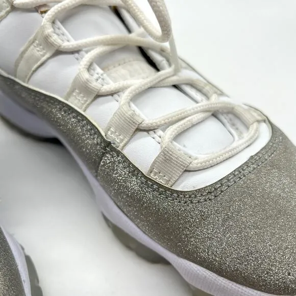 AIR JORDAN 11 Shoes Womens Vast Grey High White Silver Metallic Leather Sneaker