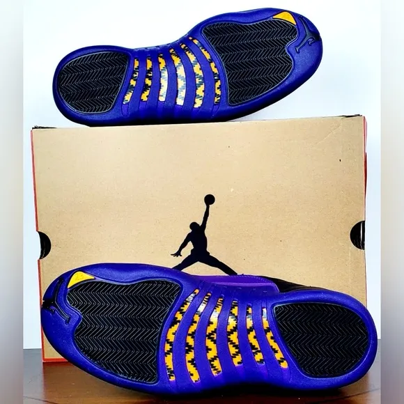 Air Jordan 12 'Field Purple’ 2023 Black Gold Sneakers Basketball Shoes
