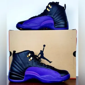 Air Jordan 12 'Field Purple’ 2023 Black Gold Sneakers Basketball Shoes