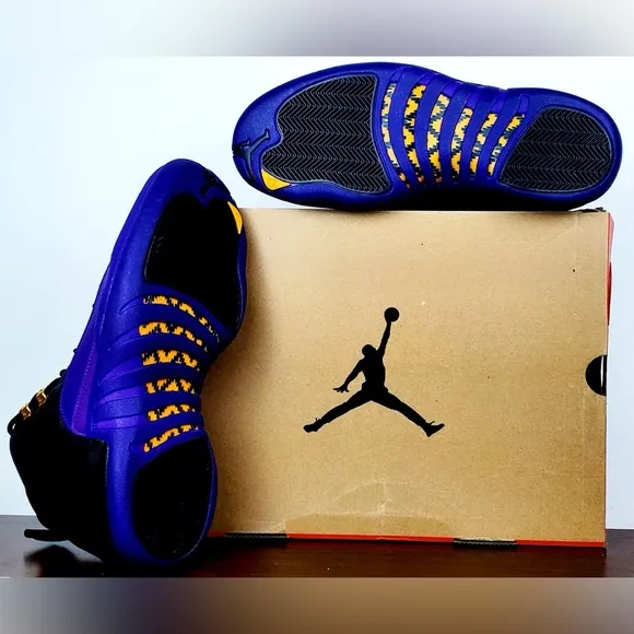 Air Jordan 12 'Field Purple’ 2023 Black Gold Sneakers Basketball Shoes