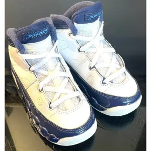 Air Jordan 9 IX Retro UNC White University Blue Shoes Toddler SZ 8C 401812 145