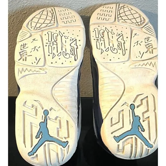 Air Jordan 9 IX Retro UNC White University Blue Shoes Toddler SZ 8C 401812 145