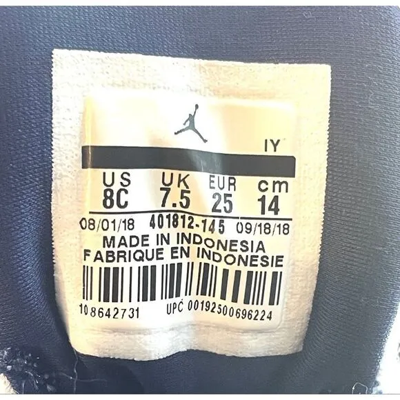 Air Jordan 9 IX Retro UNC White University Blue Shoes Toddler SZ 8C 401812 145