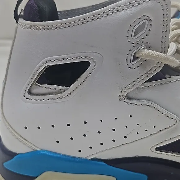 Air Jordan Flight Club '91 White Blue Lagoon Grand Purple Hi-Top Shoes Size 5Y