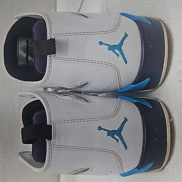Air Jordan Flight Club '91 White Blue Lagoon Grand Purple Hi-Top Shoes Size 5Y