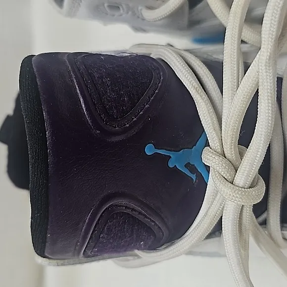 Air Jordan Flight Club '91 White Blue Lagoon Grand Purple Hi-Top Shoes Size 5Y