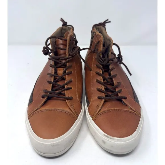 Aldo Men’s high top Brown Leather Sneakers shoes men size 8 / EU41/ UK 7