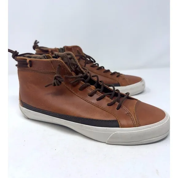 Aldo Men’s high top Brown Leather Sneakers shoes men size 8 / EU41/ UK 7