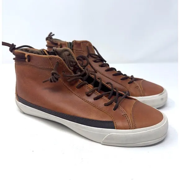 Aldo Men’s high top Brown Leather Sneakers shoes men size 8 / EU41/ UK 7