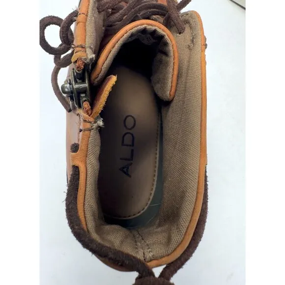 Aldo Men’s high top Brown Leather Sneakers shoes men size 8 / EU41/ UK 7