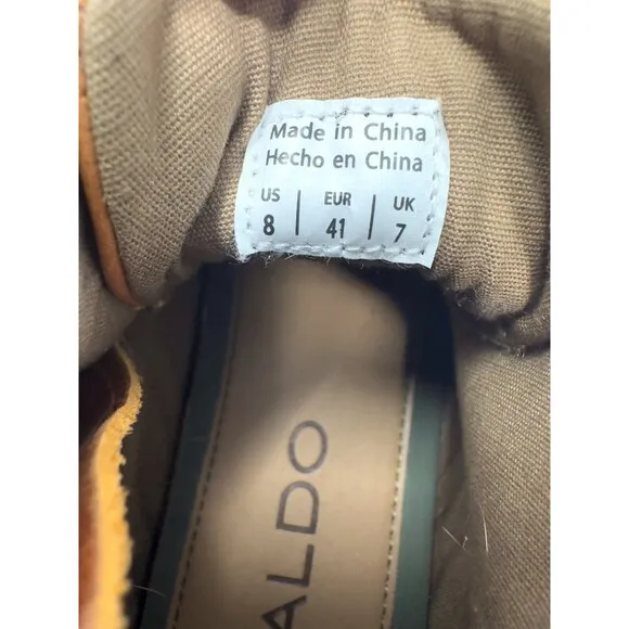 Aldo Men’s high top Brown Leather Sneakers shoes men size 8 / EU41/ UK 7