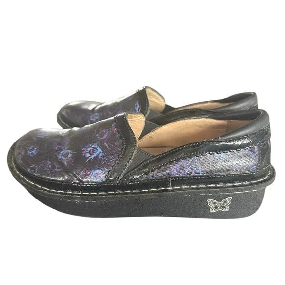 Alegria Debra Peacock Print Slip-On Shoes Women’s Size EU 38 EU US 7.5-8