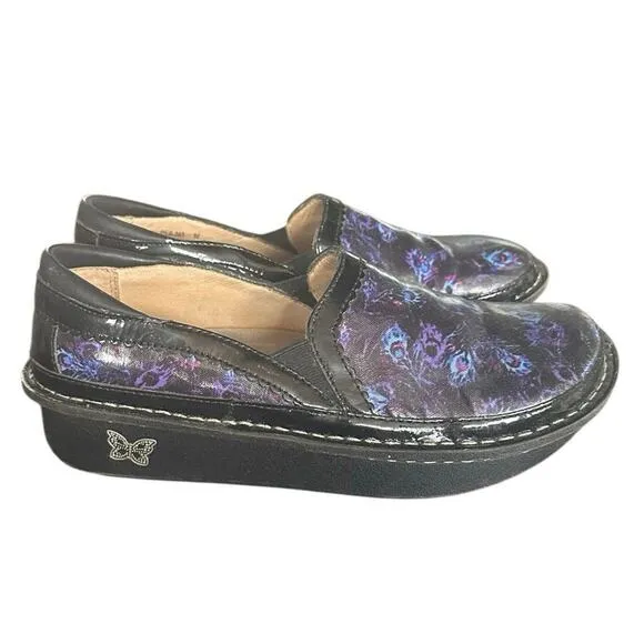 Alegria Debra Peacock Print Slip-On Shoes Women’s Size EU 38 EU US 7.5-8