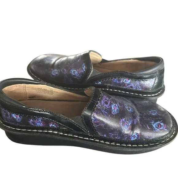 Alegria Debra Peacock Print Slip-On Shoes Women’s Size EU 38 EU US 7.5-8