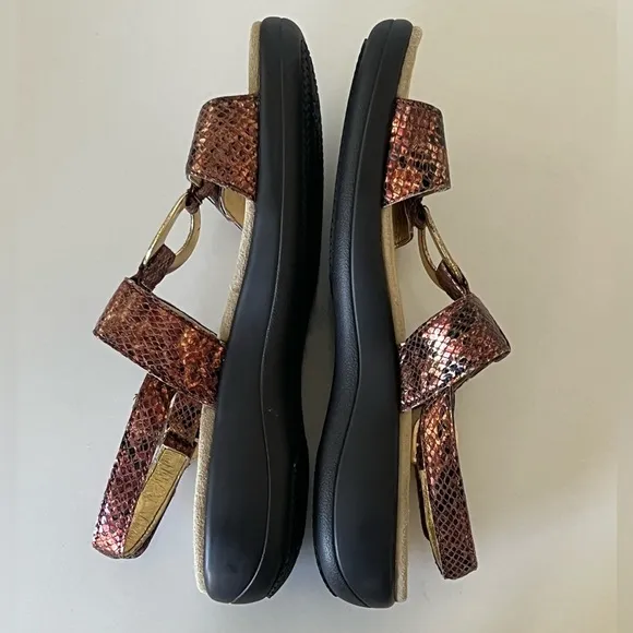 Alegria Julie Riches Brown Leather Slingback Sandals Shoes Size 40 / 9.5 New