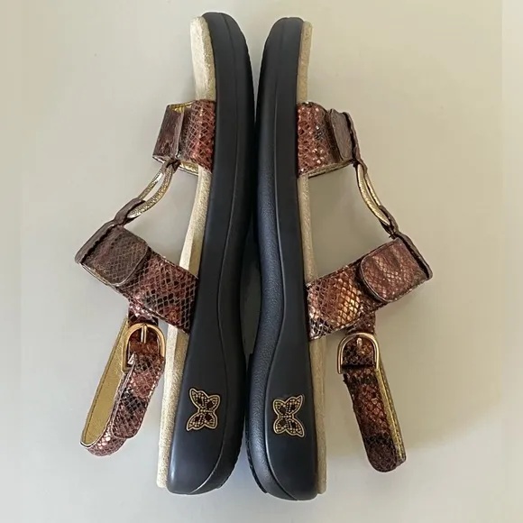 Alegria Julie Riches Brown Leather Slingback Sandals Shoes Size 40 / 9.5 New