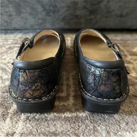 Algeria Dayna Maryjane Shoes Black Metallic Shimmer Leather 40