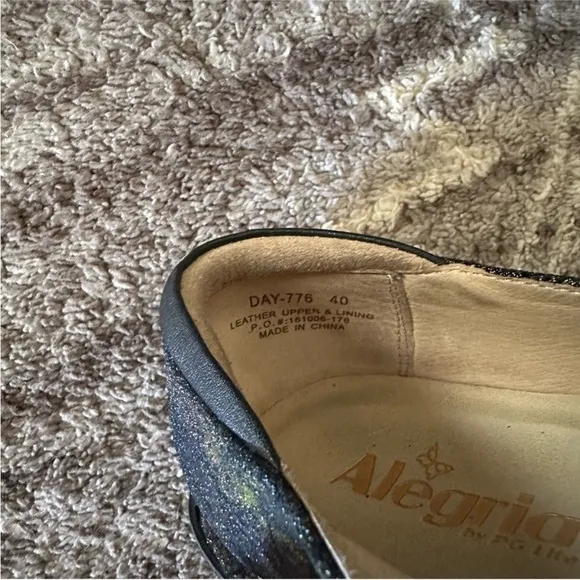 Algeria Dayna Maryjane Shoes Black Metallic Shimmer Leather 40