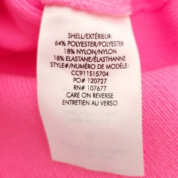 ALICE   OLIVIA hot neon pink ribbed knit fitted long sleeve sweater top Size XS