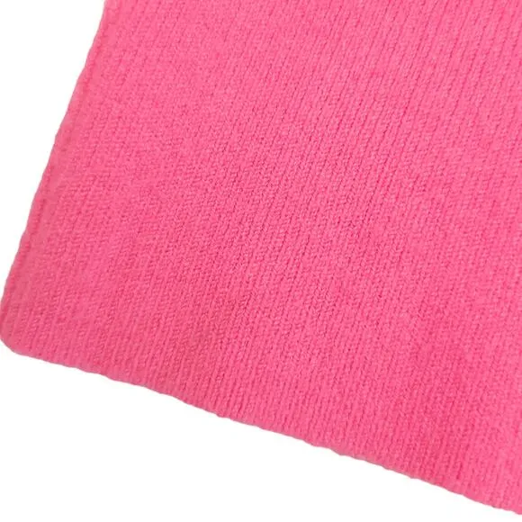 ALICE   OLIVIA hot neon pink ribbed knit fitted long sleeve sweater top Size XS