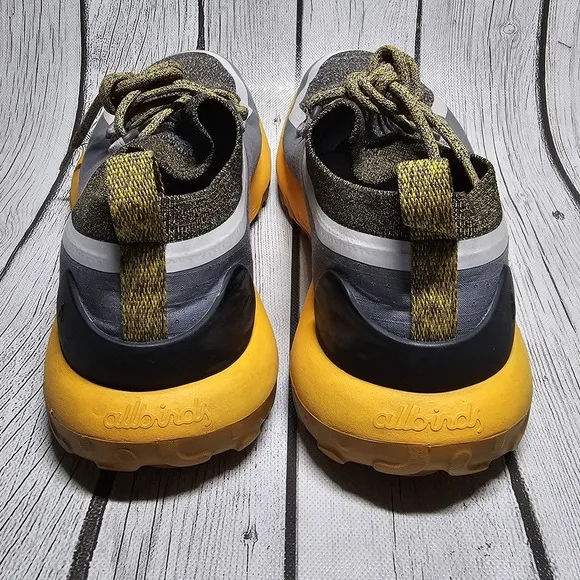 Allbirds SWT Trail Runner Tennis Athletic Shoes Gray Yellow Men's Size 11