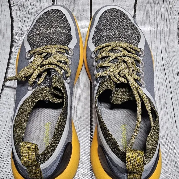 Allbirds SWT Trail Runner Tennis Athletic Shoes Gray Yellow Men's Size 11