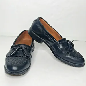 Allen Edmonds Mens 10 D Cody Black Tassel Loafer Shoes Leather Slip On Woven