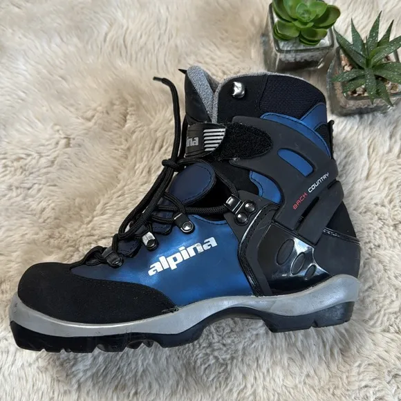 Alpina Back Country Cross Country Ski Boots NNN BC Size EU 39 Blue Black