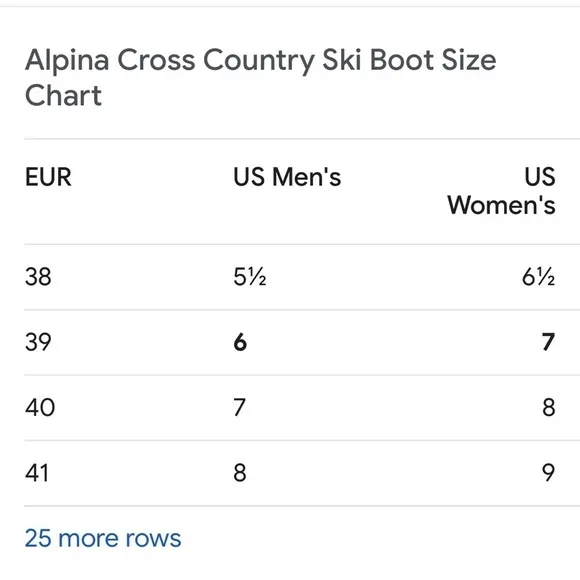 Alpina Nordic Cross Country Ski Boots TR 20 L, Women’s size 7 Black