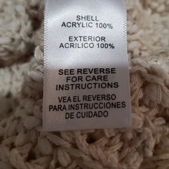 Altar’d State Sweater Tassel Fringe Boxy Chunky Oversized Tan Beige Size Medium
