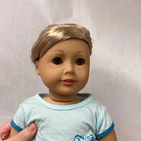 American Girl Doll with Blue Outfit
