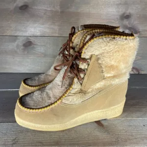 angel fair womens size 8 shoes brown fur lined ski snow boots